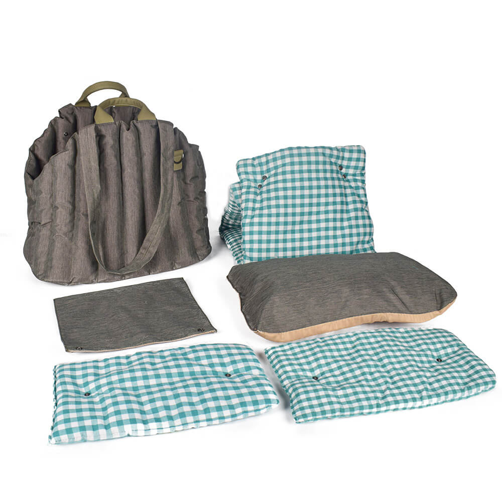 Bolsa portadora de perros y gatos multipropósito portátiles de gingham