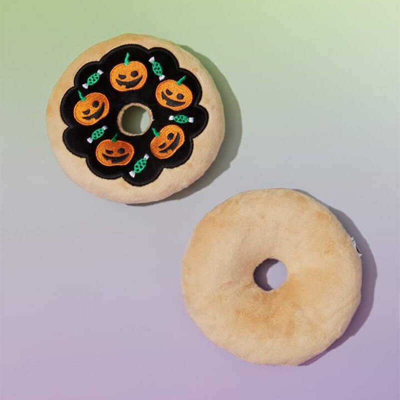 Halloween-Donut-Plüsch-Hundespielzeug