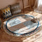 Hand-woven Cotton Linen Vintage Round Rug