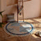 Hand-woven Cotton Linen Vintage Round Rug