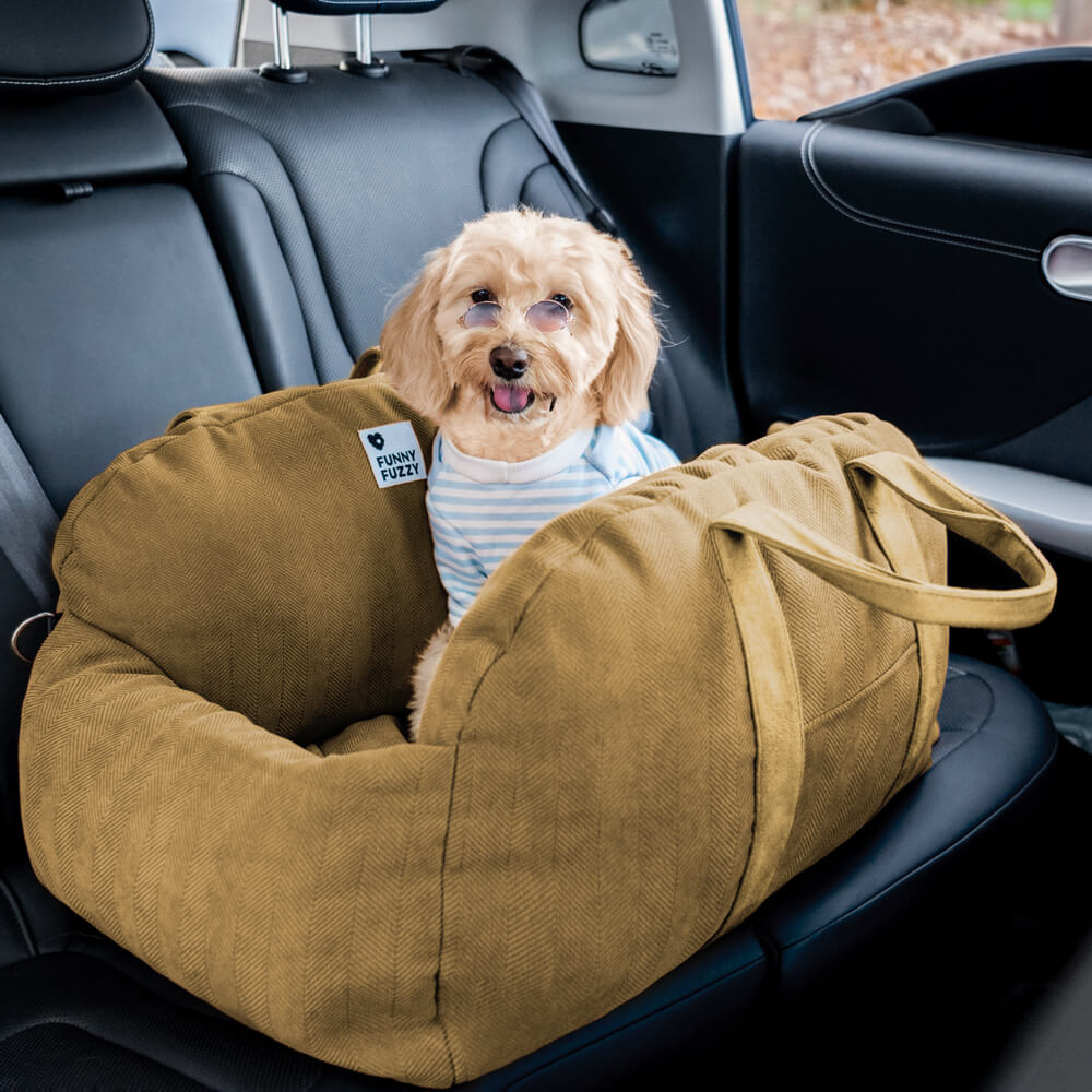 Traversin de voyage à chevrons, lit de sécurité pour chiot et chien, siège d'auto