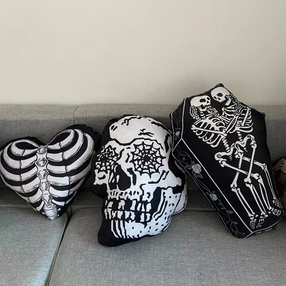 Halloween Spooky Ghost Skull Shaped Decorative Ornament Sofa Pillow