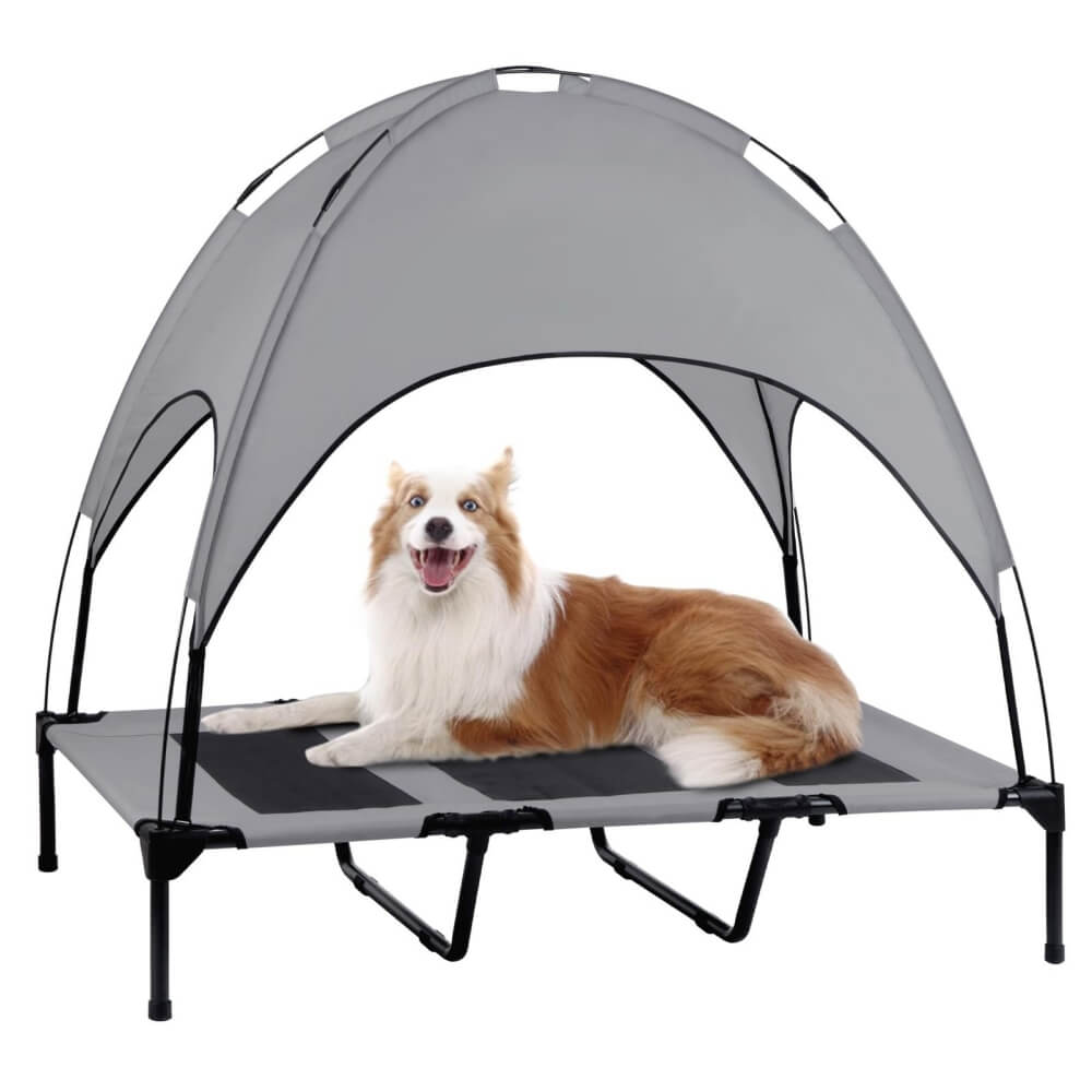 Outside Waterproof Portable Breathable Sunshade Elevated Dog Bed with Canopy