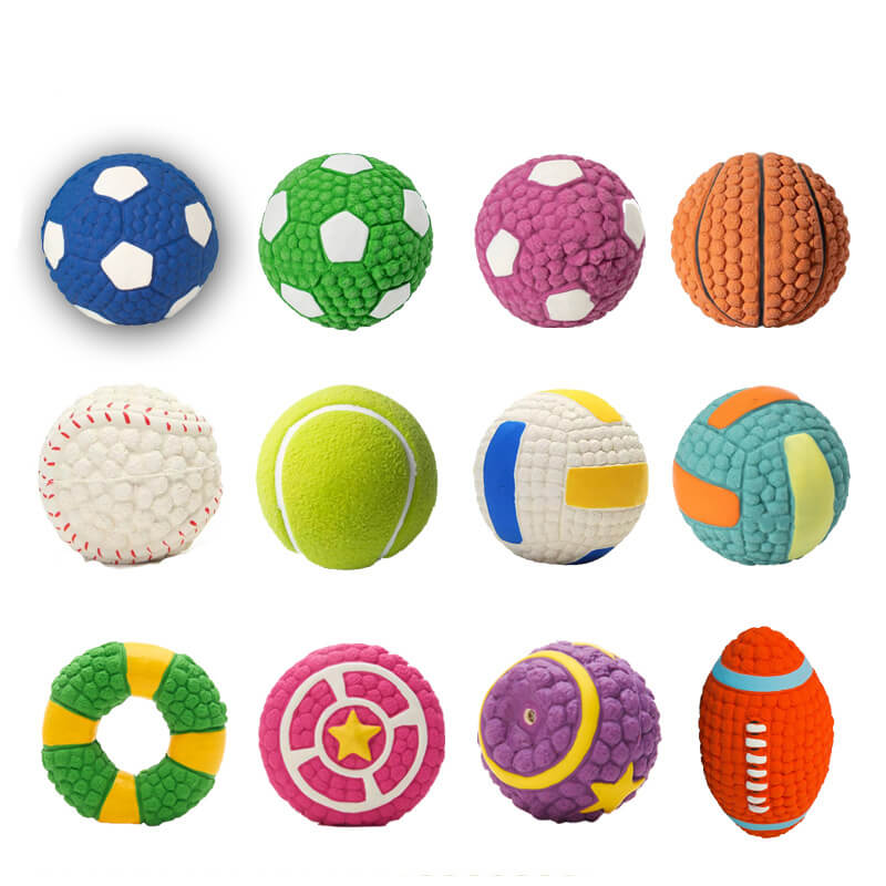 Pet Latex Squeaky Ball Toy Durable Interactive Dog Chew Toy