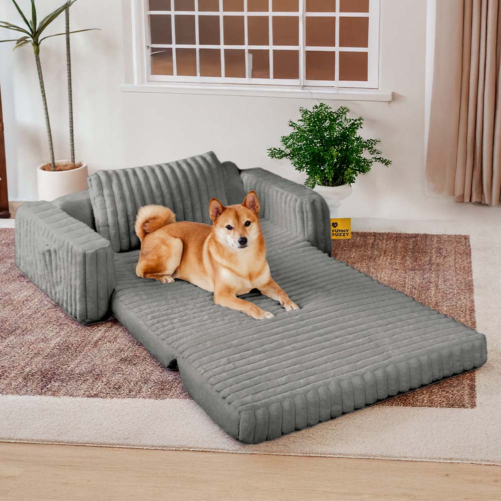 Plush Fluffy Large Orthopedic Human-Dog Bolster Bed