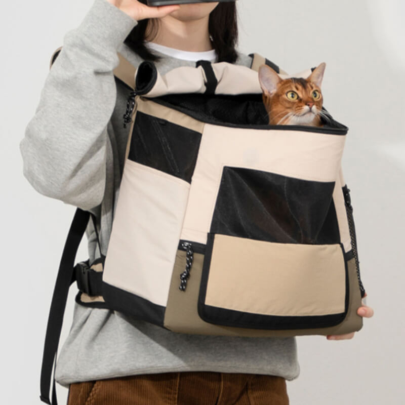 Sac de voyage portable pour animaux de compagnie en plein air, sac à dos étanche pour chat
