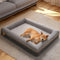 Hochwertiges orthopädisches Hundebett. Glücklicher Schlaf mit freudigem Spiel und Buddelbett