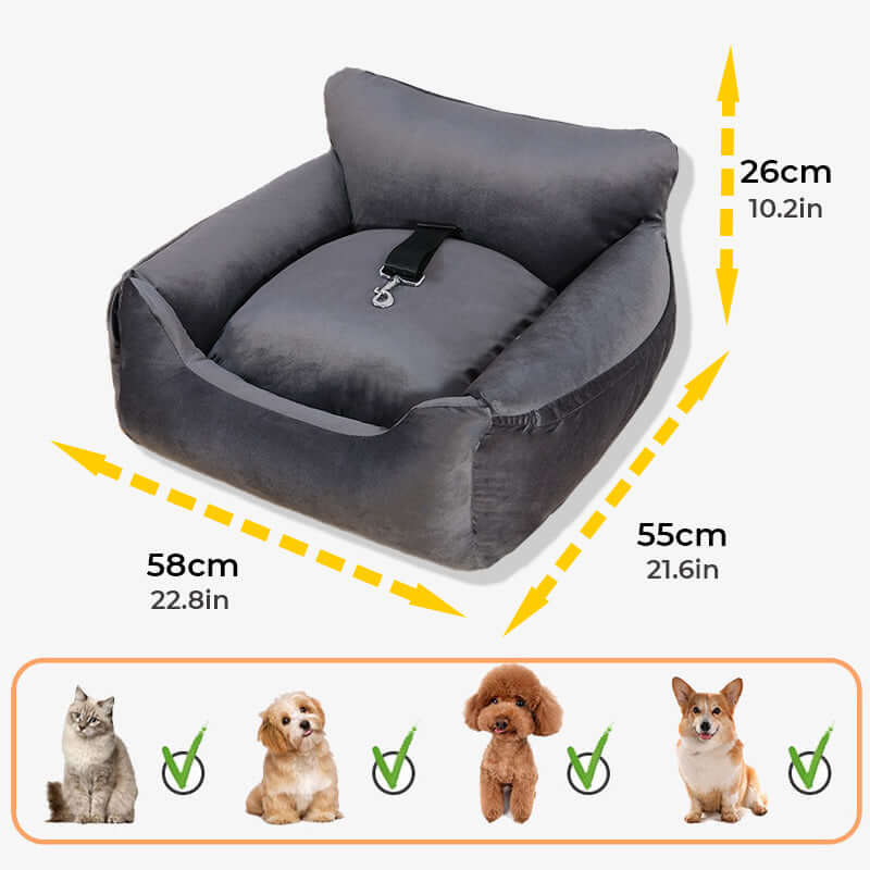 Removable Safety Pet Trip Bed Large Dog Car Seat Bed