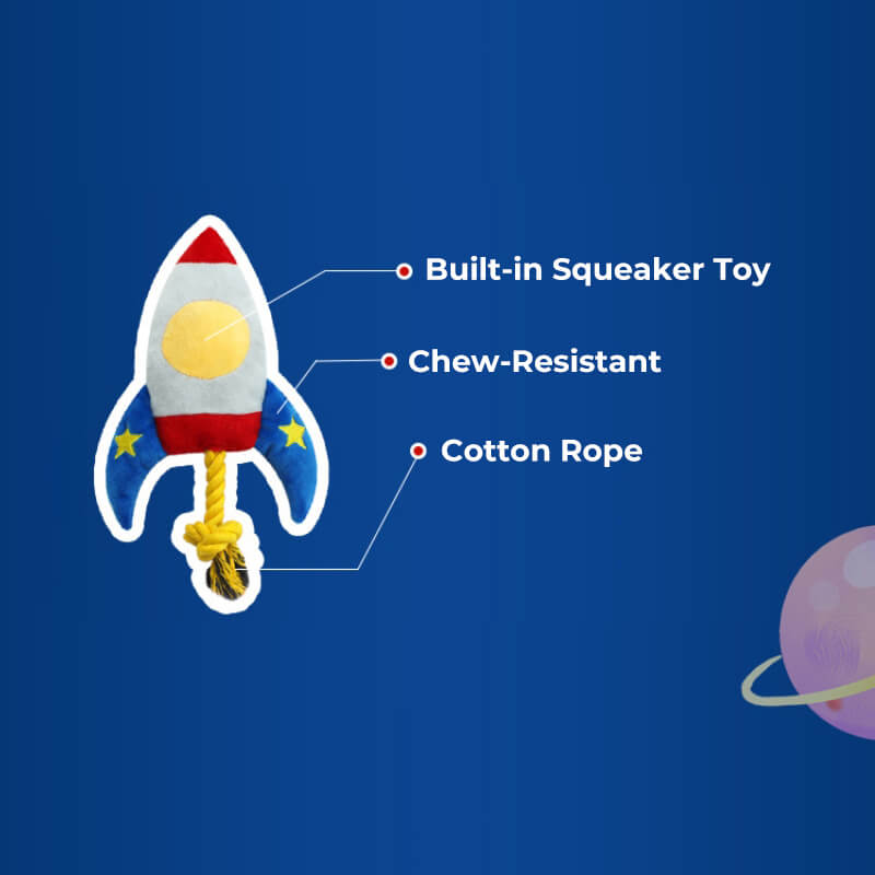 Rocket Plane Toy Playful Squeaky Toy Dog Chew Toy