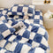 Juego de cama de tablero de ajedrez de terciopelo de leche
