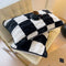Juego de cama de tablero de ajedrez de terciopelo de leche