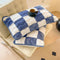 Juego de cama de tablero de ajedrez de terciopelo de leche