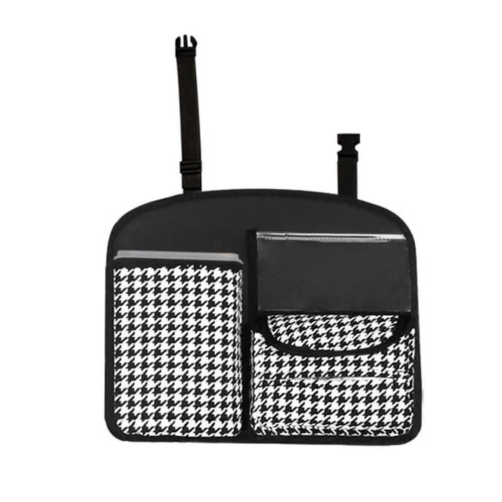 Black & White Diamond Multi-Functional Back Seat Car Organizer