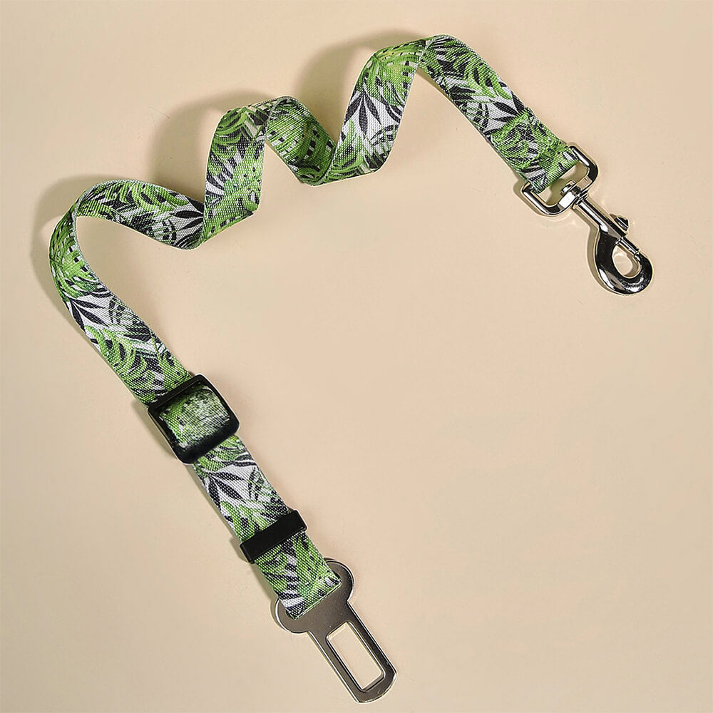 Adjustable Printed Nylon Dog Leash Pet Car Seat Belt