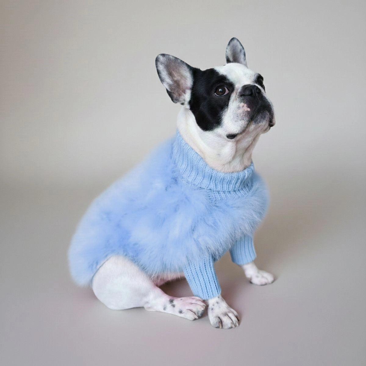 Soft Fluffy Fashion Luxurious Dog Turtleneck Knit Sweater