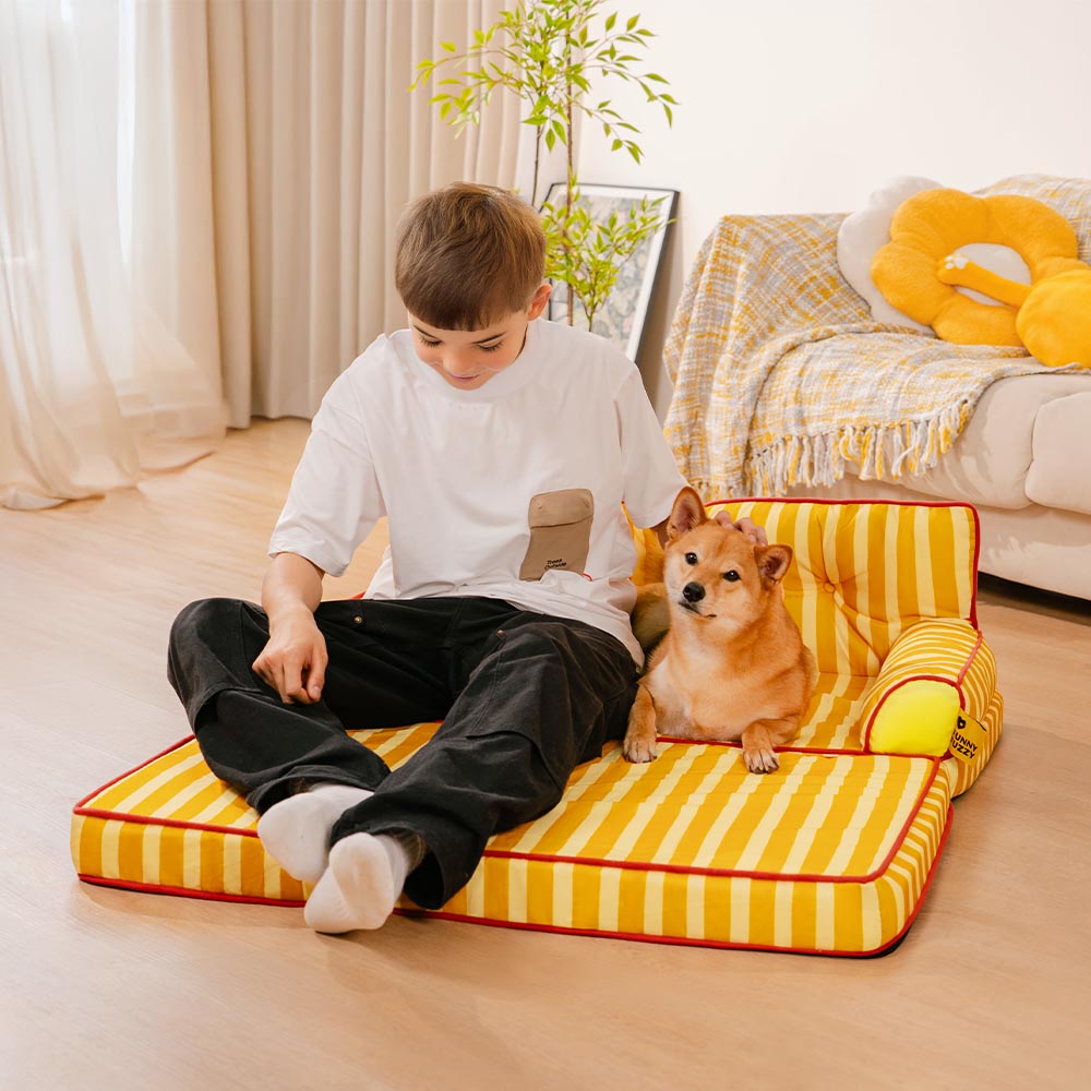 Stripe Waterproof Foldable Dog Sofa Bed - Sunny Siesta