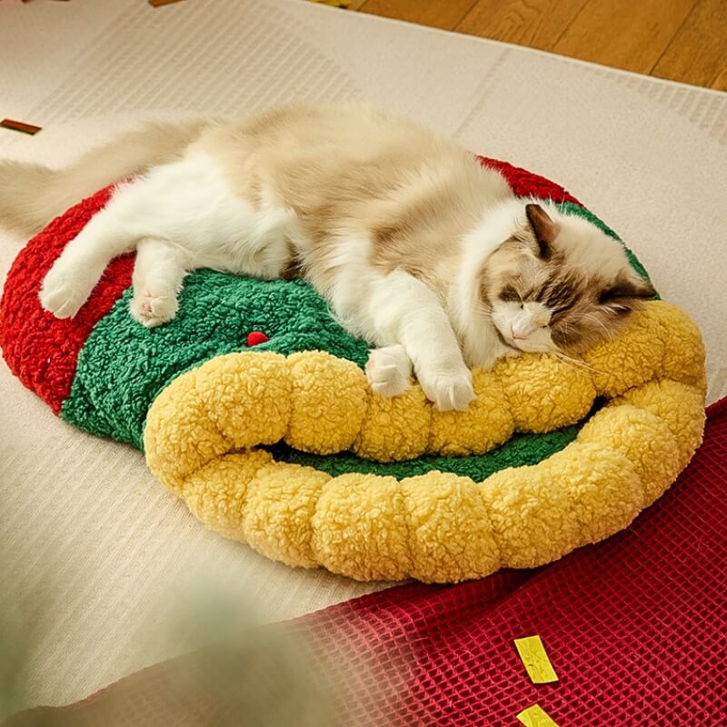 Teddy Velvet Plush Christmas Festive Funny Pet Bed