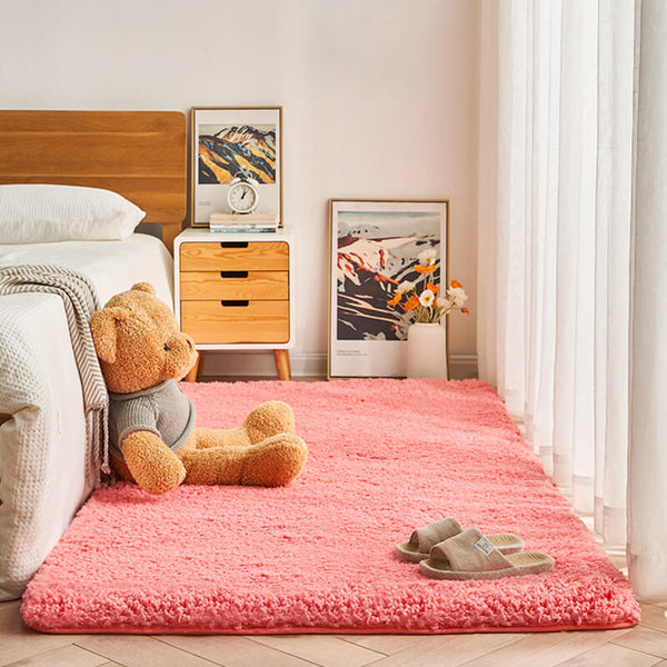 Alfombra de cama espesa y de dormitorio de lujosa - alfombra extra suave y acogedora