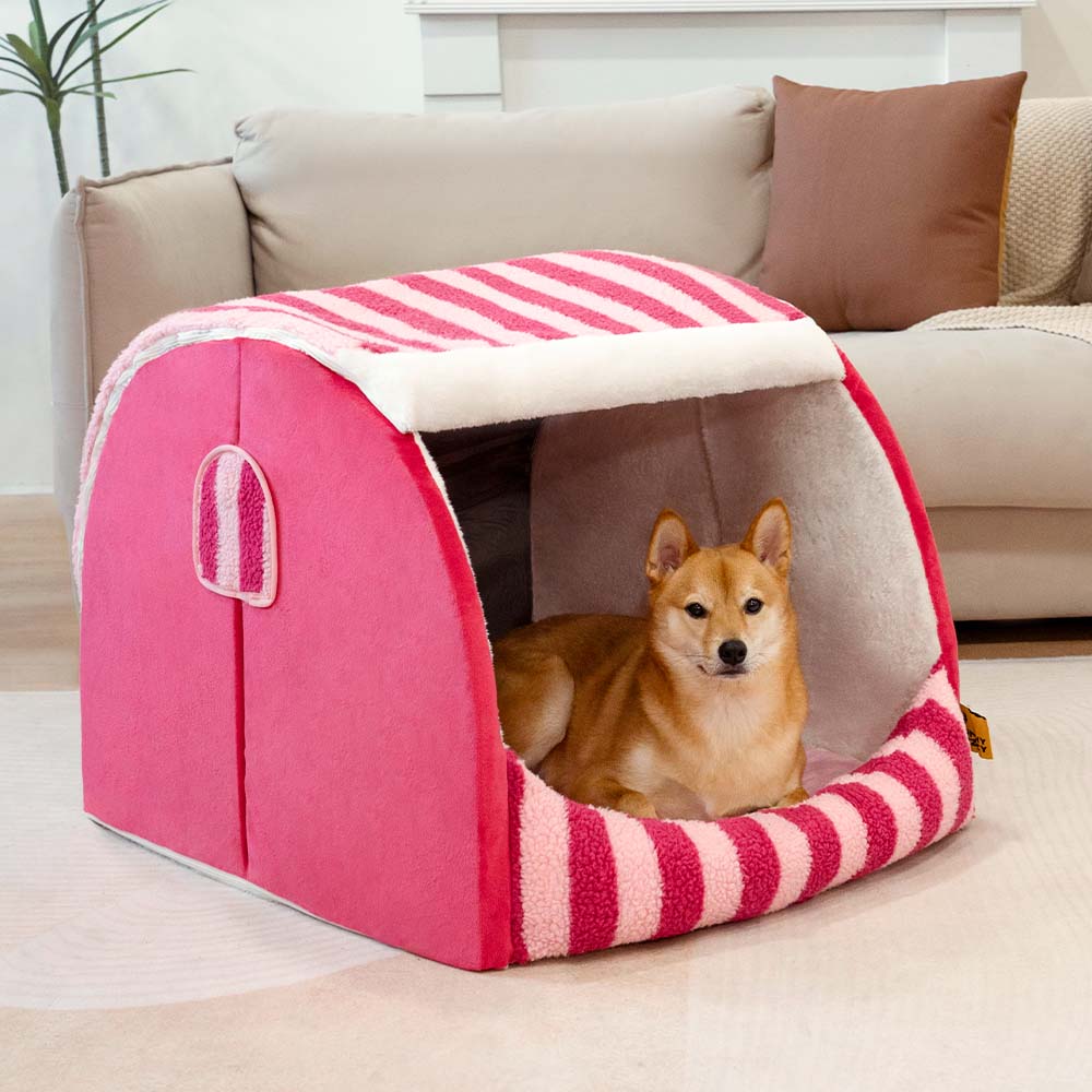 Lit orthopédique pour chien Trendy Stripe House - Cosy Hideaway