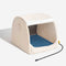 Cama de perros ortopédico de casa rayada de moda - acogedor escondite