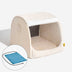 Cama de perros ortopédico de casa rayada de moda - acogedor escondite