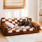Vintage Schachbrett-Sofa mit orthopädischer Unterstützung, extra großes Hundesofa – King's Sofa