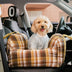 Camilla de asiento de automóvil para perros de seguridad a cuadros