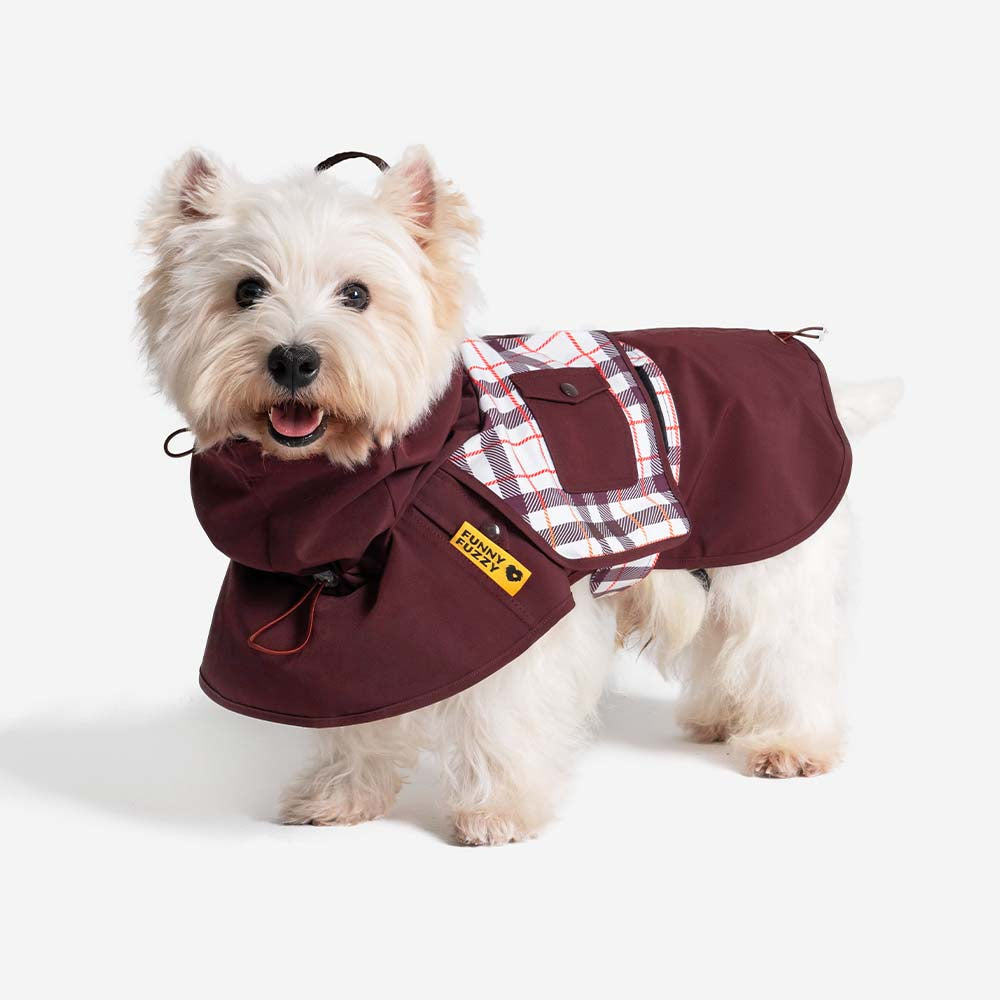 Imperméable réglable à carreaux vintage pour chien - Protection contre les intempéries