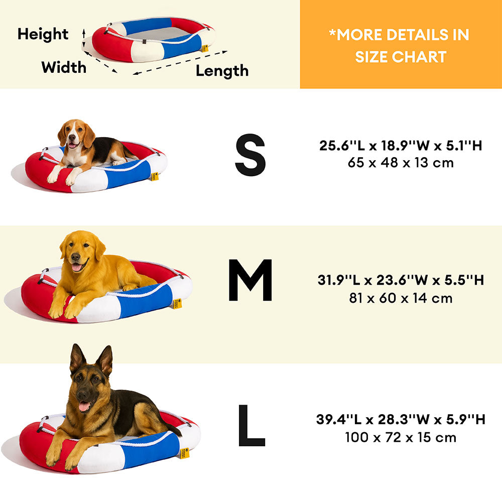 Cama para mascotas en forma de bote impermeable de enfriamiento de verano con almohada-balsa de enfriamiento