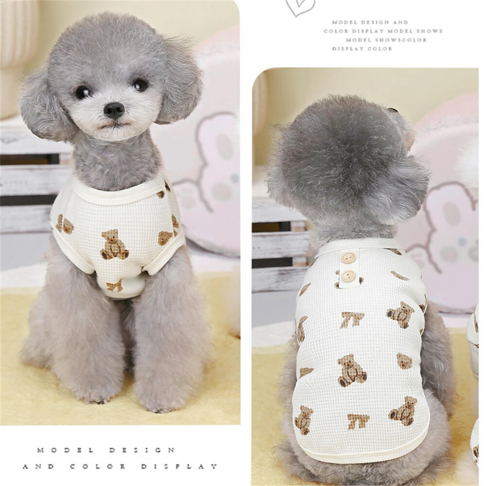 Adorable Teddy Print Dog Vest – Perfect for Indoor and Outdoor Wear