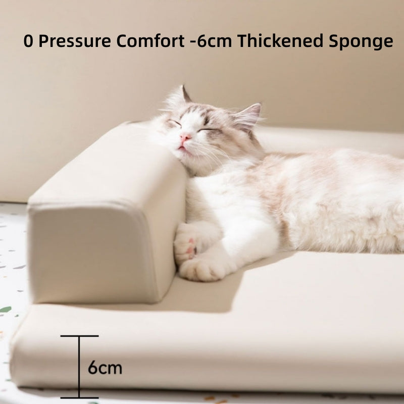 Canapé-lit en cuir pour chien et chat, protège-cou, lit pour chien de style moderne