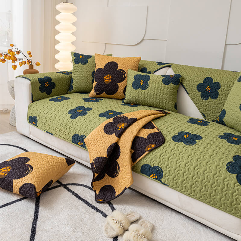 Rutschfester Couchbezug aus Karamell-Macchiato-Baumwolle