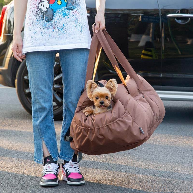 Sac de transport pour animaux de compagnie, sac de styliste étanche à la mode, siège de sécurité pour chien, lit de voiture