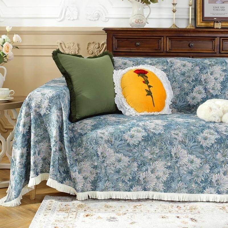 Housse de protection pour canapé teintée en fil de jardin Monet