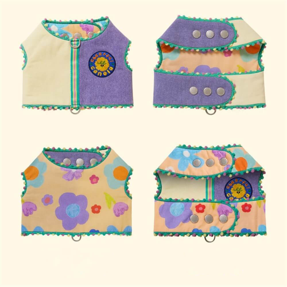 Comfortable and Stylish Floral Dog Vest - Perfect for Fun Walks