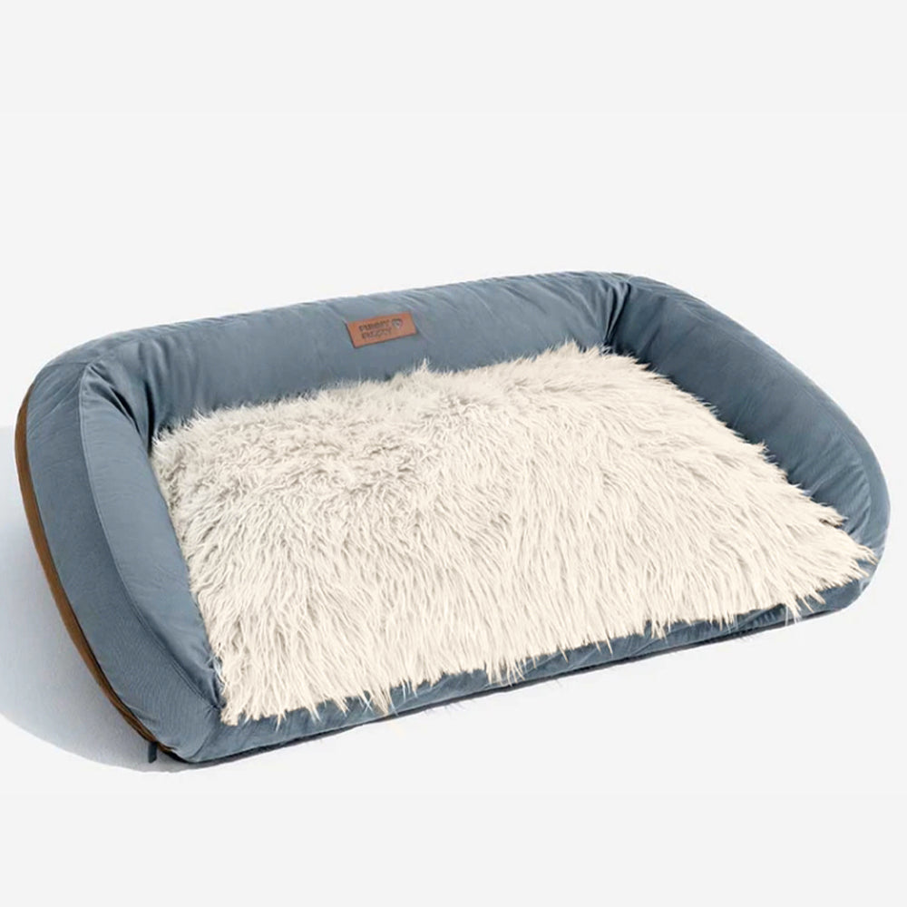 Large Washable Fluffy Cozy Bolster Dog Sofa Bed-Denim Cowboy