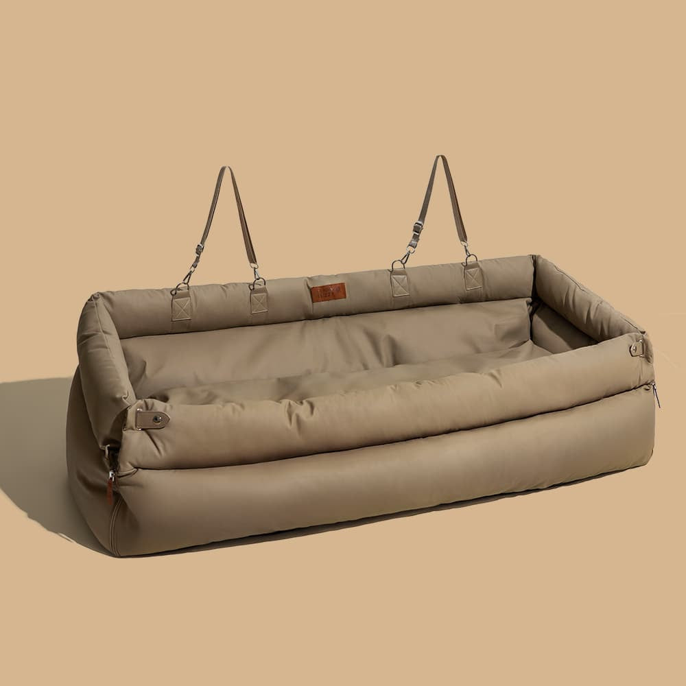 Cama de refuerzo de asiento para perros de cuero para perros de lujo - Voyager urbano