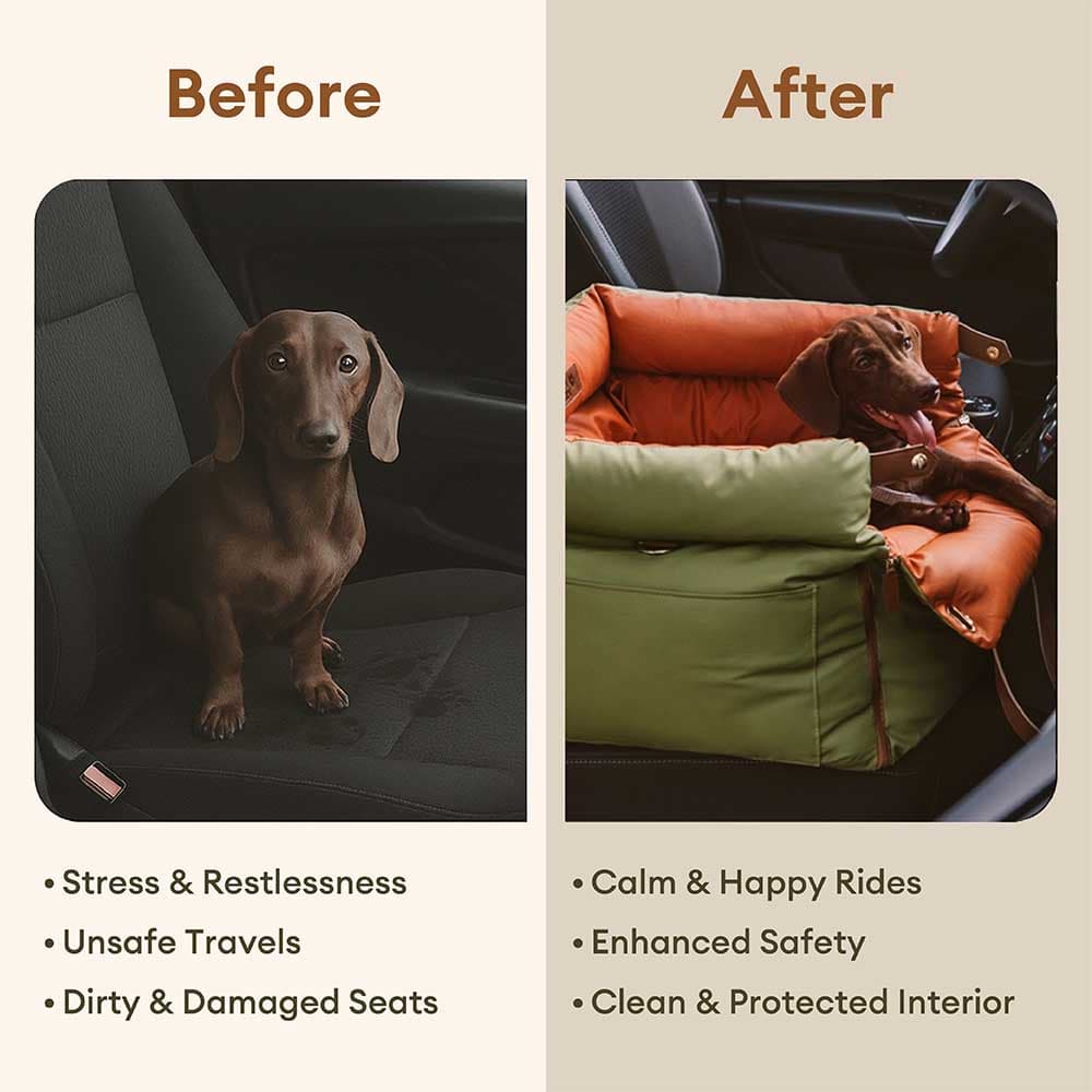Letto del sedile per auto con cani in fico deluxe in vetro - Urban Voyager