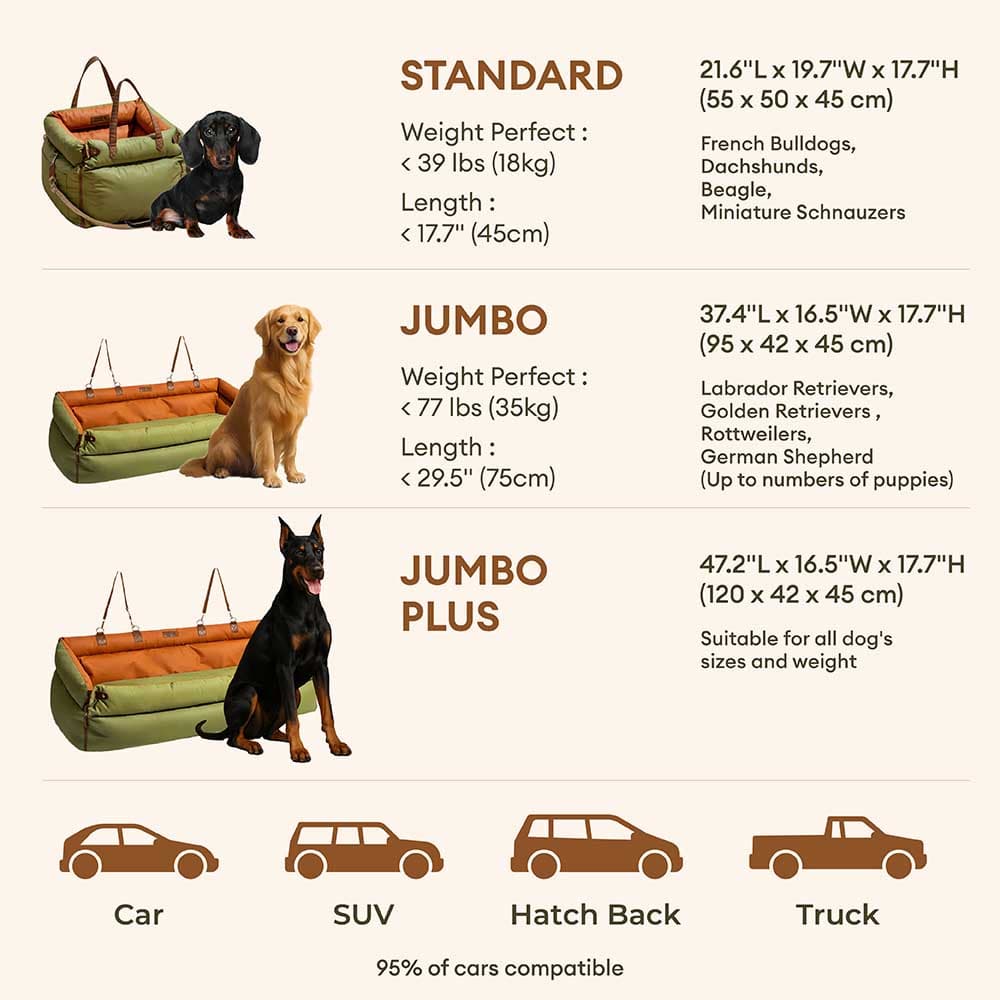 Letto del sedile per auto con cani in fico deluxe in vetro - Urban Voyager