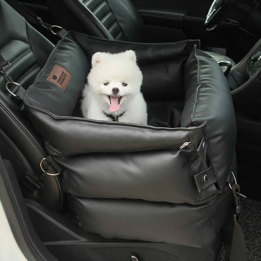 Lit de siège d'auto pour chien en cuir complet - Fort