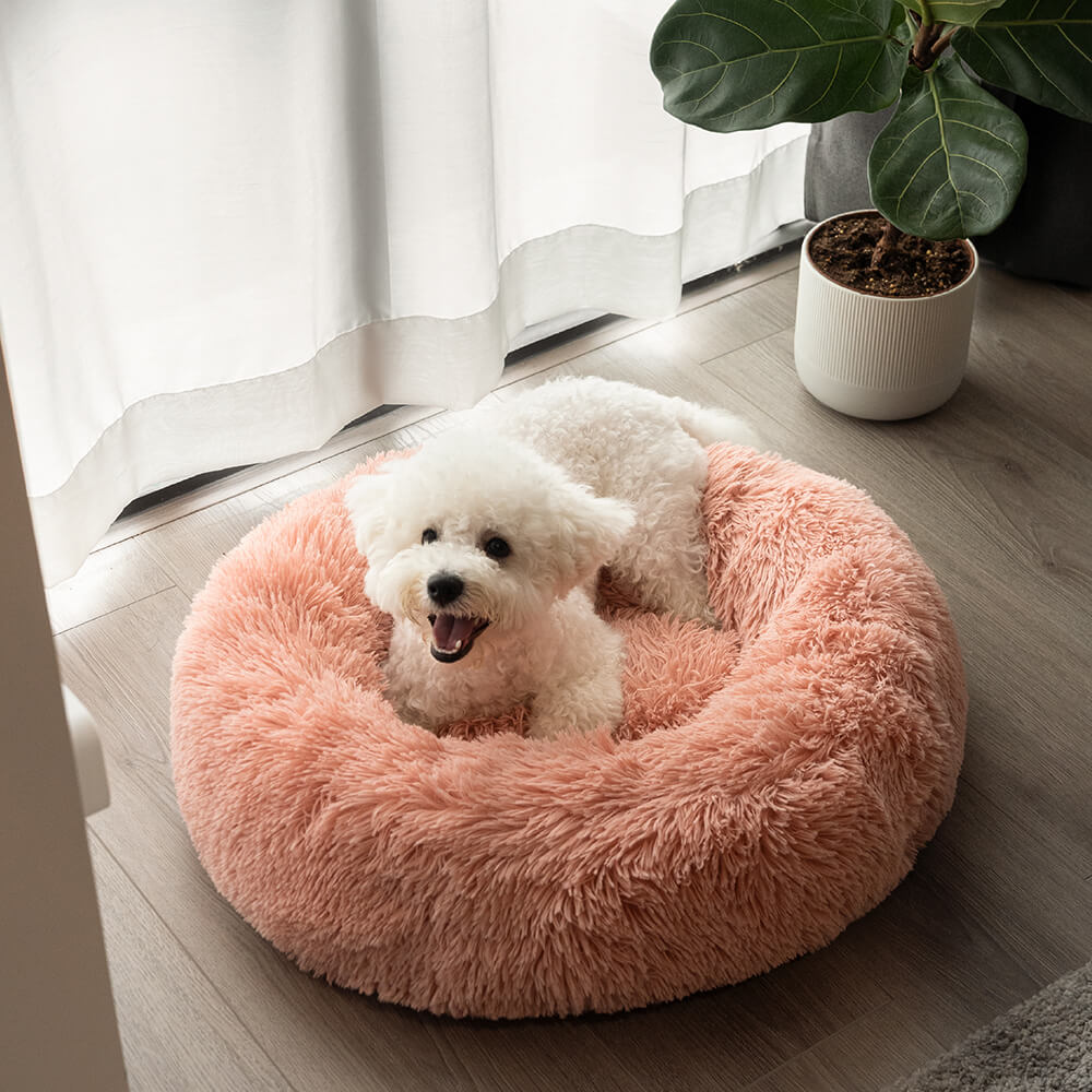 Fuzzy Round Fluffy Dog Bed